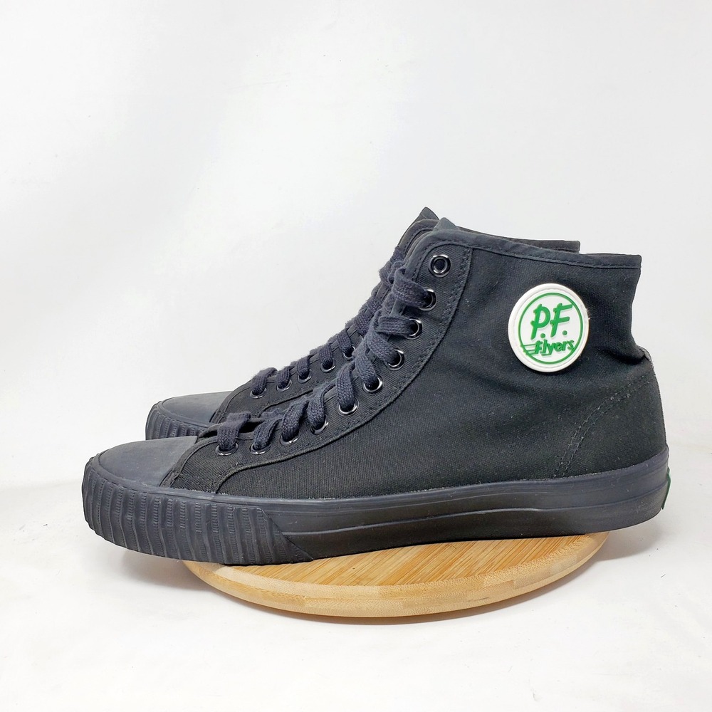 PF Flyers Shoes Mens 12.5 Triple Black Retro Center Hi High Top Sneaker